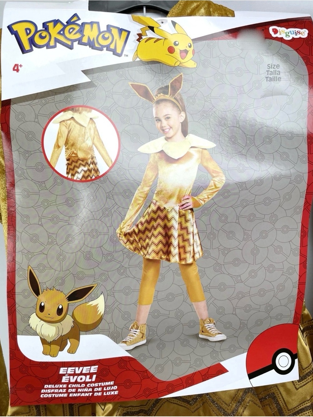 Girl's Deluxe Pokémon Eevee Costume Size Small 4-6x